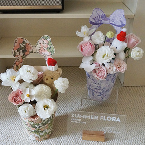 Caja de Regalo para el Día de la Madre, Pequeña, Redonda, con Diseño Floral, Portátil, para Arreglos Florales - Product Image 3