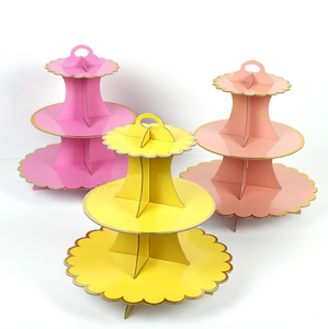 Supporto per Torte in Cartone a 3 Livelli con Finitura Bronzata, Monouso, per Decorazioni per Feste, Marca JN, Modello JN3522 - Product Image 4
