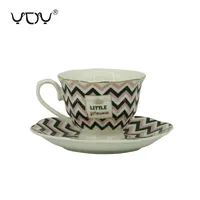 YDY волнистый дизайн, Королевский тонкий фарфор, русская чашка и блюдце, фарфор, 6 шт.