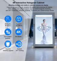 Caja de Exhibición Holográfica de 65, 75 y 86 Pulgadas, Vitrina LCD Transparente 3D, Kiosco Digital con Figura Humana de Tamaño Real para Escaparates de Boutiques de Lujo