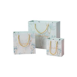 ถุงของขวัญกระดาษสีน้ำเงินสำหรับคริสต์มาส ราคาถูก ลดราคาพิเศษ ถุงรีไซเคิล พิมพ์ข้อความและกราฟิกได้ชัดเจน - Product Image 1