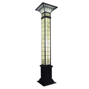 Lampadaire solaire LED d'extérieur avec base métallique, abat-jour en verre, lumière blanc chaud 2700K, IP66, détecteur de mouvement, montage encastré, garantie 10 ans - Product Image 1