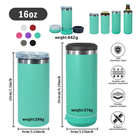 Refroidisseur de canettes 16 oz avec logo personnalisé, revêtement poudré, haut-parleur intégré, en acier inoxydable, isotherme, pour bouteilles de bière, tasse musicale sans fil