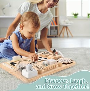Grande planche d'activités <span class=keywords><strong>Montessori</strong></span> en bois - Jouets sensoriels pour tout-petits, garçons et filles - Product Image 3