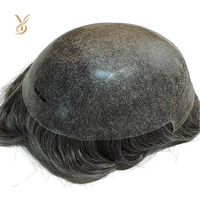 Venta al por mayor Super Thin Skin 100% reemplazo de cabello humano Sky Light BIO Toupee para hombres