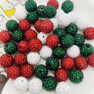 Venta al por mayor caliente resina colorida diamantes de imitación cuentas redondas 20mm cuentas de acrílico al por mayor para la fabricación de joyas de pluma de cuentas - Product Image 3