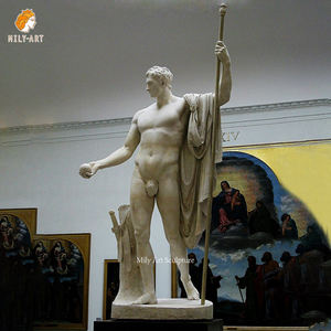 Figura tallada a mano de piedra Natural, tamaño real, escultura clásica de mármol, estatua de saxofón - Product Image 1