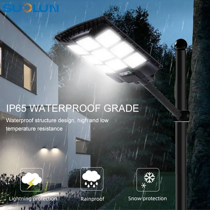 Soulun IP65 a LED a batteria lampione solare impermeabile giardino esterno luci per parco strada cortile giardino