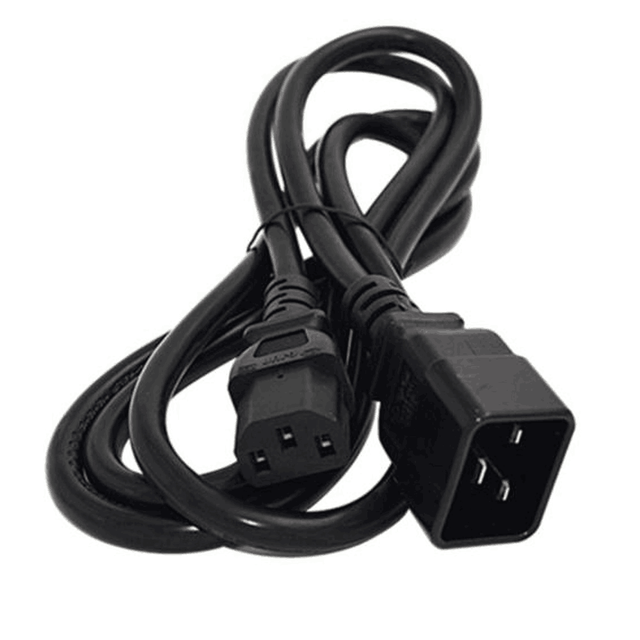 IEC320 C13 C14 C15 C19 C20 14AWG Black PVC Copper  Power Extension Cable 10A 15A Charging Cable