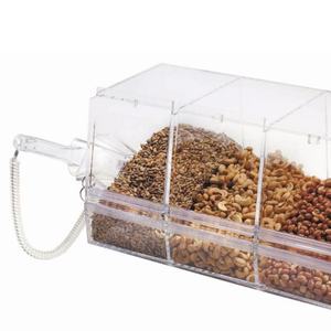 4 Section Bulk Food Bins Commercial Kitchen Acrylic Cereal Storage Containers for Self-serve <strong>Breakfast</strong> <strong>bar</strong> - Product Image 2