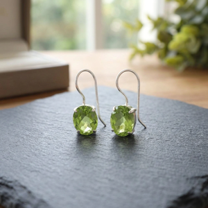 Nouveauté 2026 : Boucles d'oreilles artisanales de créateur en péridot vert, en argent sterling 925 plaqué, pour femmes et jeunes filles - Product Image 1