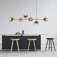 Lampe suspendue LED moderne pour la décoration de la maison, luminaire suspendu en verre, lampe suspendue pour îlot de cuisine, hauteur réglable, Magic Beans, lustre long suspendu