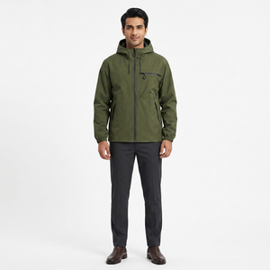Veste coupe-vent respirante imperméable Finer Threads pour homme, légère, en softshell, col montant, fermeture éclair sur le devant - Product Image 1