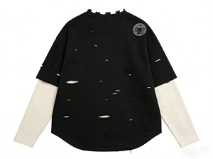 เสื้อคาร์ดิแกนฮิปฮอปแฟชั่นผู้ชายแบบสองชั้นทรงโอเวอร์ไซส์ แขนปกติ ระบายอากาศได้ดี เหมาะสำหรับฤดูหนาว สไตล์สตรีทแวร์ - Product Image 2