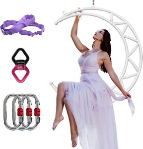 <span class=keywords><strong>Cerceau</strong></span> de yoga aérien Lyra de 83 cm Yiwu Prior Fitness pour acrobaties et spectacles de <span class=keywords><strong>cirque</strong></span> (<span class=keywords><strong>Cerceau</strong></span> de lune) - Product Image 1
