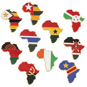 Broche de Solapa de Aleación Dorada con Mapa de África, Decoración para Traje, Personalizado, Colorido, de Kenia, Costa de Marfil, R.D. Congo, Venta al por Mayor - Product Image 2