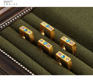 Anillo de Corazón de Circonio para Mujer, Chapado en Oro de 18k, Acero Inoxidable de Alta Calidad, Joyería de Moda para Bodas - Product Image 2