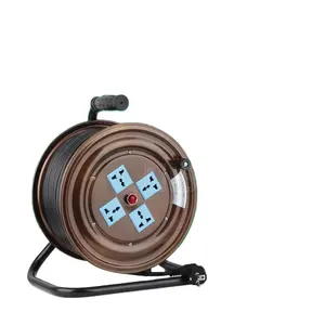 Universal type 4 sockets-outlets professional factory cable reel