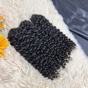 Cheveux humains indiens vierges Jerry Curly Feather-Crochet pour tressage, pré-séparés, avec fil invisible, 100% cheveux humains, double trame à la machine - Product Image 1