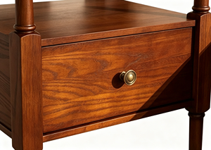 Premium Solid Wood Nightstand French Vintage Spindle <b>Legs</b> 2 Drawer Storage Bedroom Furniture Stable Bedside End <b>Table</b> - Product Image 5