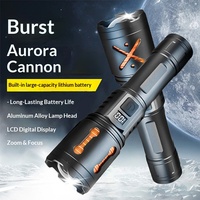 Linterna LED de Alta Potencia de 1000 Lúmenes, Recargable por USB-C, Resistente al Agua IP54, con Zoom, Pantalla LCD Digital, Haz Ajustable y Regulable