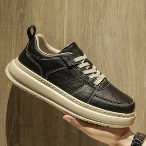 Sneakers rétro de style britannique pour hommes, légères et respirantes, semelle épaisse, chaussures décontractées, chaussures de sport confortables - Product Image 3