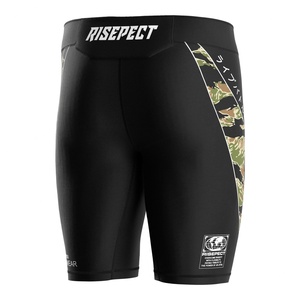 Compression Vale Tudo <b>Shorts</b> for <b>Men</b> Moisture-wicking Flexible Waistband Double Brand <b>Patch</b> Designed for Fitness BJJ MMA - Product Image 3