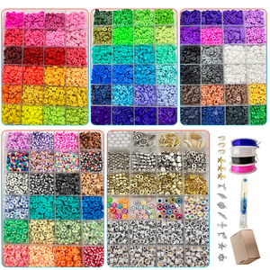 Ensemble de perles en céramique souple de 6 mm, 96 couleurs mélangées, environ 14 400 pièces, boîte de jouets de puzzle faits à la main pour enfants - Product Image 1