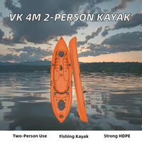 Kayak de pêche de 120 pouces pour 1 ou 2 personnes, bateau de tourisme en HDPE non gonflable