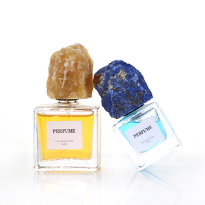 Mới Được Thiết Kế Quảng Trường Bán Cao Cấp Phụ Nữ Đặc Biệt 50Ml 100Ml Nước Hoa Chai Thủy Tinh Rỗng Hương Thơm Container Với Đá Nắp - Product Image 1