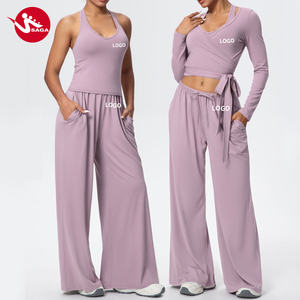 Conjunto de Yoga de 2 Piezas para Mujer, Marca <span class=keywords><strong>Ballet</strong></span> Core, Top de Manga Corta y Leggings, Ropa Deportiva para Gimnasio y Fitness - Product Image 1