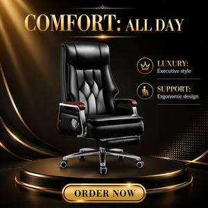 <span class=keywords><strong>Fauteuil</strong></span> de bureau en cuir à dossier haut avec réglage de la hauteur, massage, design ergonomique et roulettes pivotantes - Product Image 5
