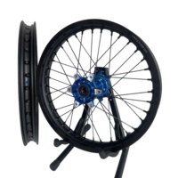Roues de moto tout-terrain Surron Ultra Bee 21/18 pouces, roues à rayons noires, moyeu bleu, pour enduro