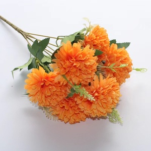 Fiori di palla di crisantemo artificiale di seta ortensia da sposa <span class=keywords><strong>Bouquet</strong></span> da sposa per la decorazione della casa del caffè dell'ufficio del partito del giardino di casa - Product Image 1