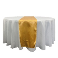 Chemin de table en satin bleu marine de 12 x 108 pouces de long pour mariage