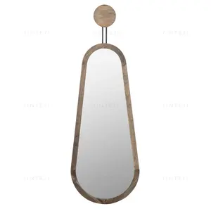 클래식 빛 장식 재활용 느릅 나무 강철 욕실 골동품 미니 거울 작은 거울