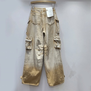 Pantalones Cargo de Mezclilla de Algodón y Lona Ecológicos con Tinte de Cera y Lavado Desgastado Estilo Y2K de Invierno 2025, Corte Recto y Holgado - Product Image 4