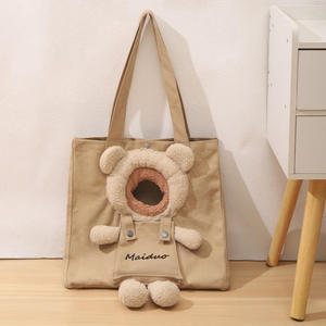 New Hot Custom Cat Pet Carrier Durable Cotton Canvas Tote Bag with Drawstring for Store Shopping Cute Animal Go - Product Image 2