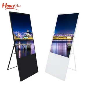 Foldable 32 "Floor Stand Android 6.0/8.1 Wifi LCD Advertising Display Digital Signage AD Player Poster Type LCD Display