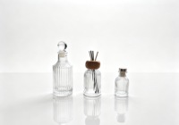 Bouteille d'arôme en verre transparent à nervures verticales, 40ml, 80ml, 150ml, flacon vide pour diffuseur à bâtonnets, pour le stockage de parfum d'intérieur - Meilleures ventes
