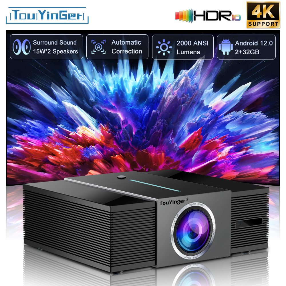 TouYinger Q11W ウルトラ Android 12 LEDプロジェクター 高輝度 2000 