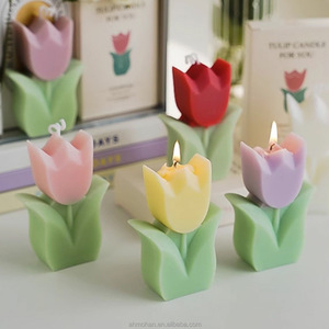 Belle tulipe bougies cadeaux de vacances décoration de la maison prnaments fleurs aromathérapie bougies accessoires Photo - Product Image 3