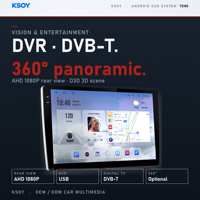 KSOY Universal Android Player Radio Mobil 9 Inch Audio Mobil Layar Sentuh Android 2K Navigasi GPS Bluetooth WiFi