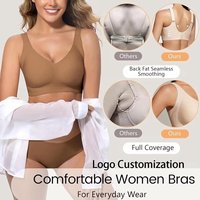 Soutiens-gorge sans armatures en gelée pour femmes, personnalisables, sans coutures, unis, à couvrance totale, avec aérations, rembourrés, style T-shirt, sans armatures