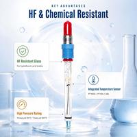 Sonde pH résistante aux ondes HF avec capteur PT1000 ACpH4262 pour gravure de semi-conducteurs, sonde pH à l'acide fluorhydrique VP 15 Bar, OEM