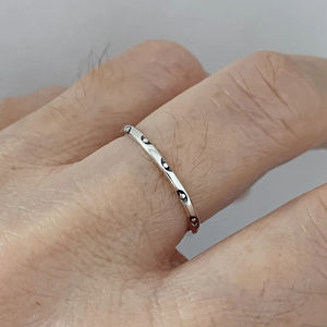 Anillo apilable de plata de ley 925, pequeño, oxidado, simple, Eternity - Product Image 5