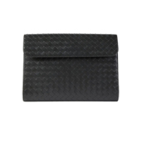 Sacoche de protection pour ordinateur portable en cuir véritable tissé noir pour homme, pour MacBook, ordinateur portable, sacoche à insérer dans les bagages, sacs pour ordinateur