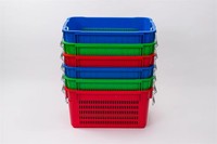 Grands bacs de rangement en maille perforée PE robustes, recyclables, empilables et emboîtables pour légumes, avec poignée en fer