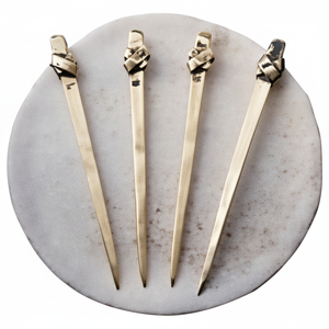 Picks d'olive en acier inoxydable robustes brochettes en métal réutilisables Barware moderne durable pour une utilisation à la maison - Product Image 1