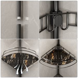 Étagère de douche réglable à 4 couches à tension constante Organisateur de poteau en acier antirouille Caddy de douche d'angle pour salle de bain et <span class=keywords><strong>baignoire</strong></span> - Product Image 4